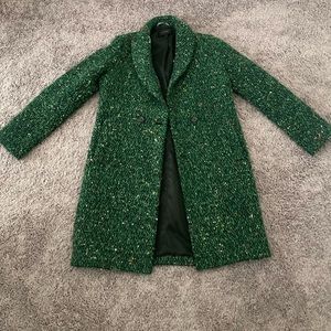 J.Crew Daphne Green Tweed Coat Size 00